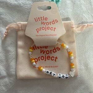 Little words project Halloween hey boo ghost candy corn bracelet M/L